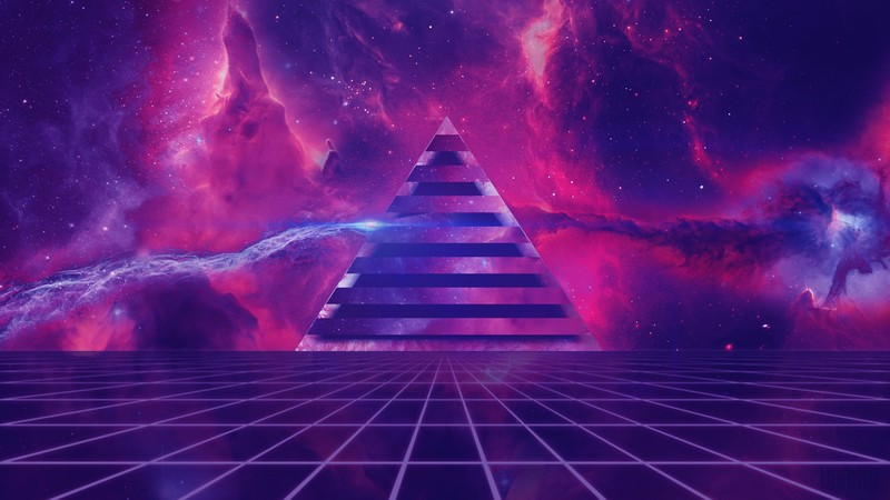 Retro style, Pink Floyd, space