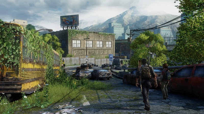The Last of Us, Ellie, Joel, apocalyptic, video games, screen shot, ruins, PlayStation 4, wreck, video game characters, Playstation 4 Pro, city, overgrown