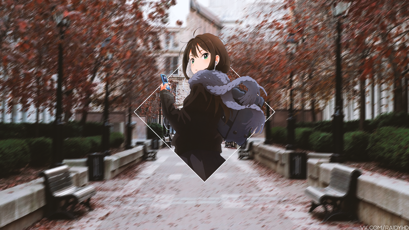 anime, anime girls, picture-in-picture, street