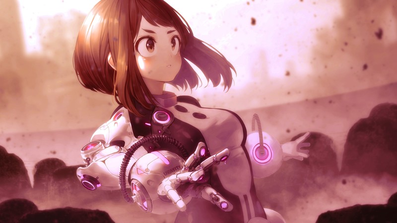 Boku no Hero Academia, Uraraka Ochako, futuristic, anime, anime girls