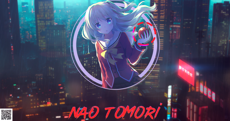 Tomori Nao, anime girls, anime, blue eyes, apples, city