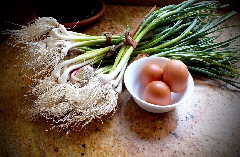 food, eggs, vegetables, Garlic
