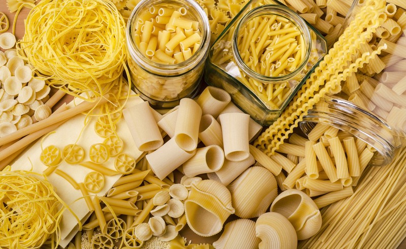 food, noodles, glass, jar, pasta, spaghetti, linguini, farfalle, yellow
