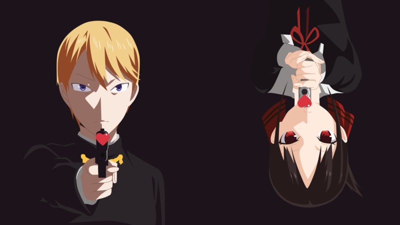 Kaguya-Sama: Love is War, Kaguya Shinomiya, anime girls, anime, gun, anime boys, shirogane miyuki
