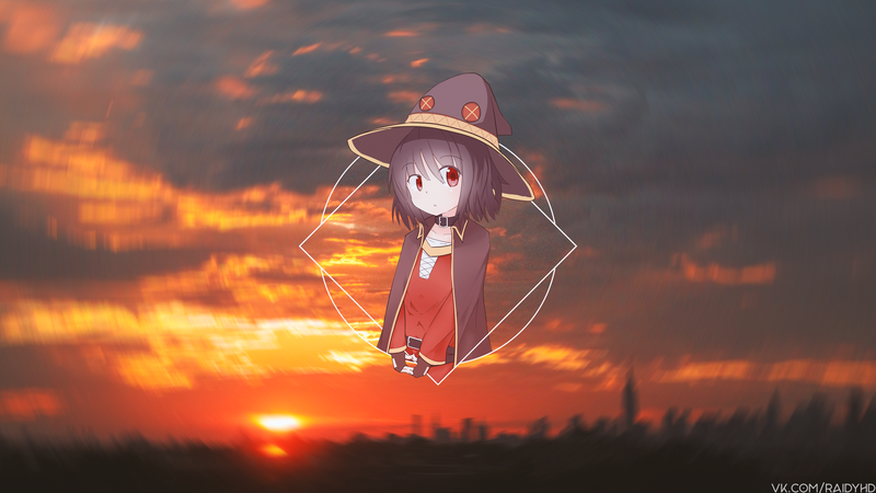 anime girls, anime, picture-in-picture, Megumin, Kono Subarashii Sekai ni Shukufuku wo!