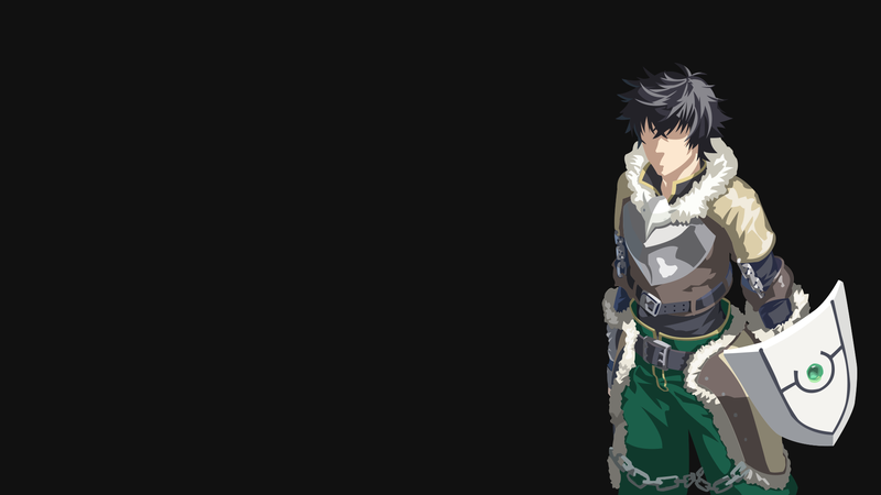 Tate no Yuusha no Nariagari, Iwatani Naofumi, anime boys, anime, shield, dark hair, black background, simple background