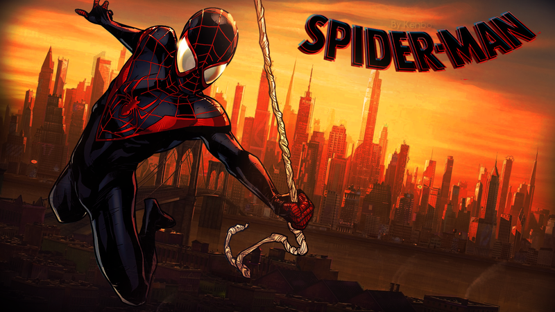 spider, Spider-Man, Black suited Spiderman, Marvel Comics, comics, Miles Morales, Spider-Man: Into the Spider-Verse, animated movies, movies, comic books, superhero