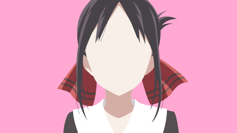 Kaguya-Sama: Love is War, anime girls, anime, pink background, Kaguya Shinomiya