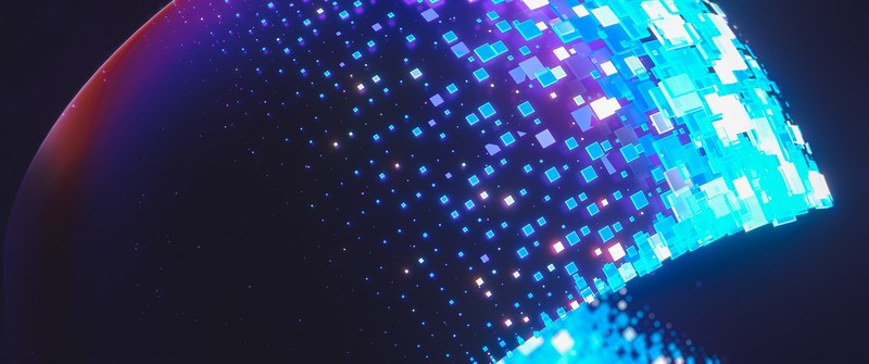 ultrawide, render, 3D Abstract, abstract, cyan, glowing