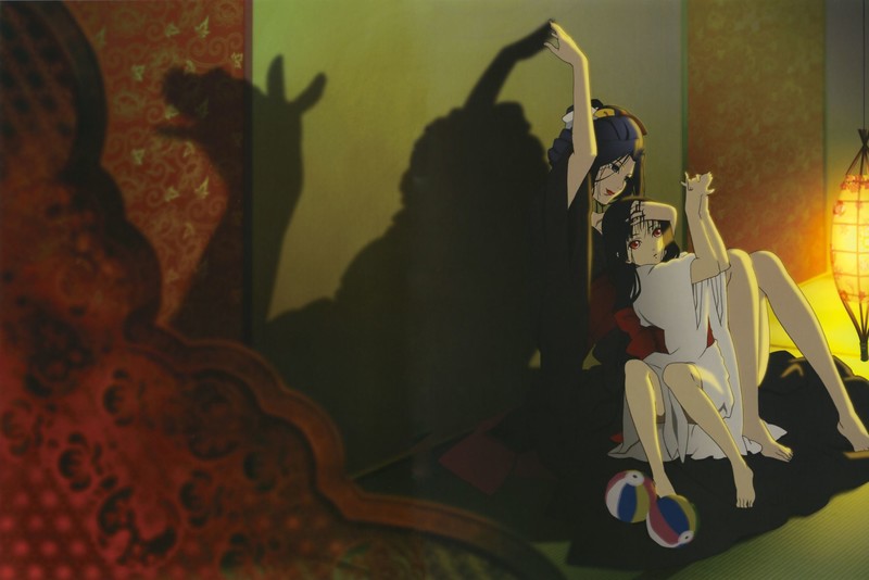 Jigoku Shoujo, Enma Ai, legs, barefoot, red eyes, anime girls, anime
