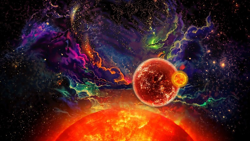 planet, space, colorful, space art, digital art