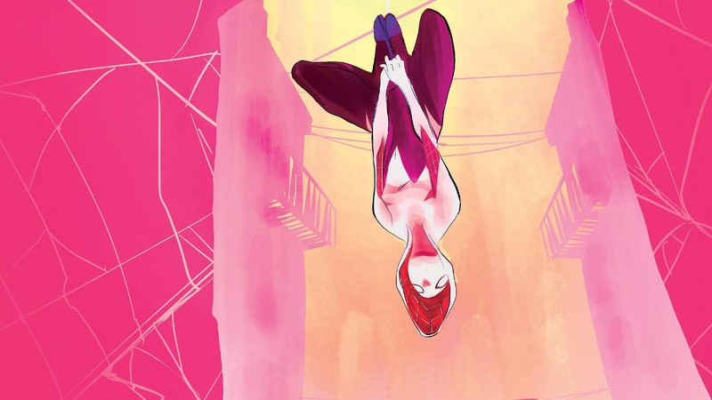comics, comic art, comic books, Marvel Comics, Spider-Gwen, Spider-Man, pink
