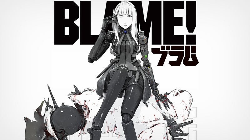 Blame!, Cibo, anime girls, cyborg, simple background, white background, manga, Tsutomu Nihei, frontal view