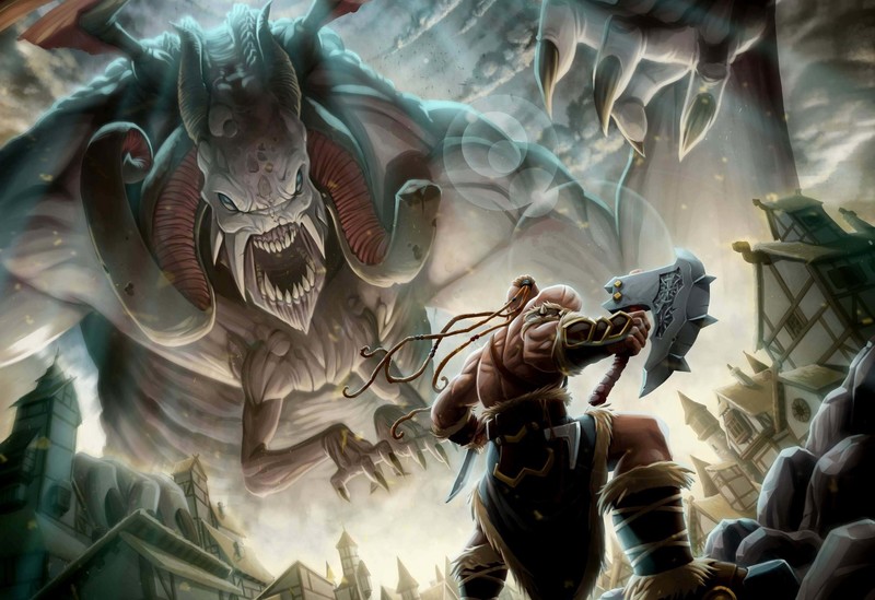 Vikings, fantasy art, warrior, creature, artwork