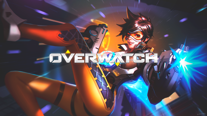 Overwatch, Tracer (Overwatch), anime girls, anime, PC gaming, weapon