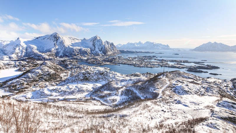 Norway, Lofoten, Lofoten Islands, nature, landscape, Europe, hill, mountains, hills, cold, outdoors, snow