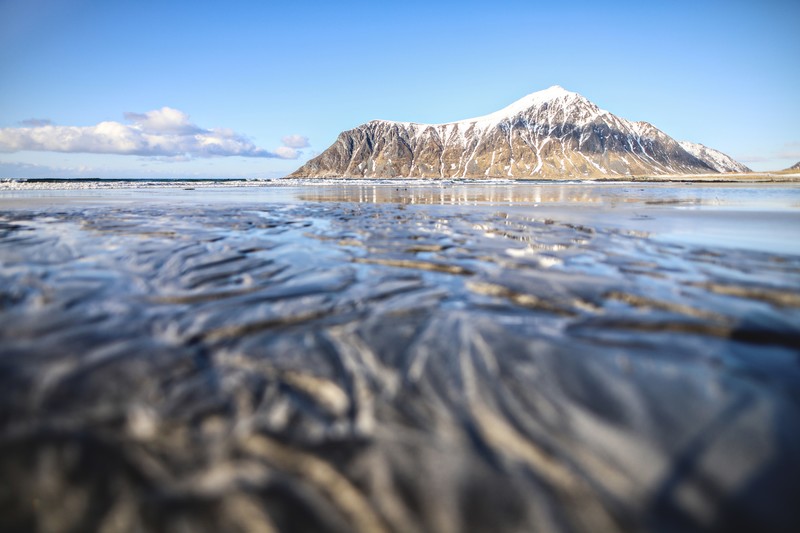 Norway, Lofoten, Lofoten Islands, nature, landscape, Europe, hill, mountains, hills, cold, outdoors, beach, snow
