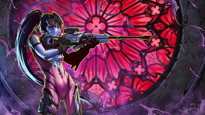 weapon, fantasy girl, rifles, Widowmaker (Overwatch), Overwatch, PC gaming
