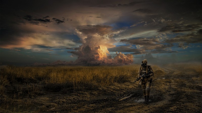 S.T.A.L.K.E.R., video game art, fan art, storm, dark, sky, video games