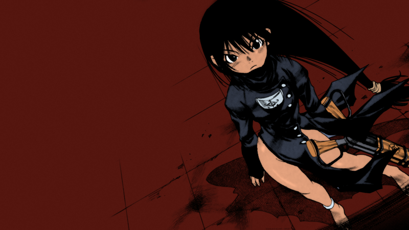 Vivi, long hair, black hair, tanned, gun, weapon, anime, manga, anime girls