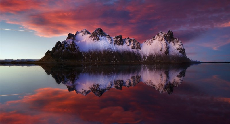 mountains, water, sky, reflection, nature, landscape