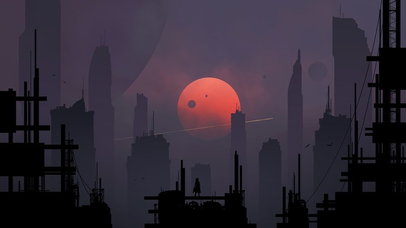 science fiction, futuristic city, artwork
