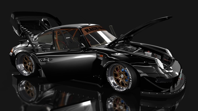 Assetto Corsa, Porsche 911, racing, graphic design, car, black cars, vehicle, video games