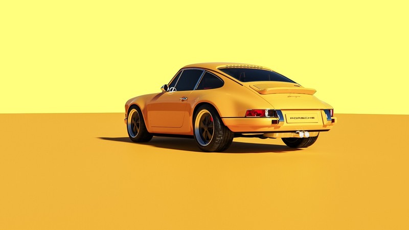 yellow background, car, vehicle, Porsche, yellow cars, yellow, bright