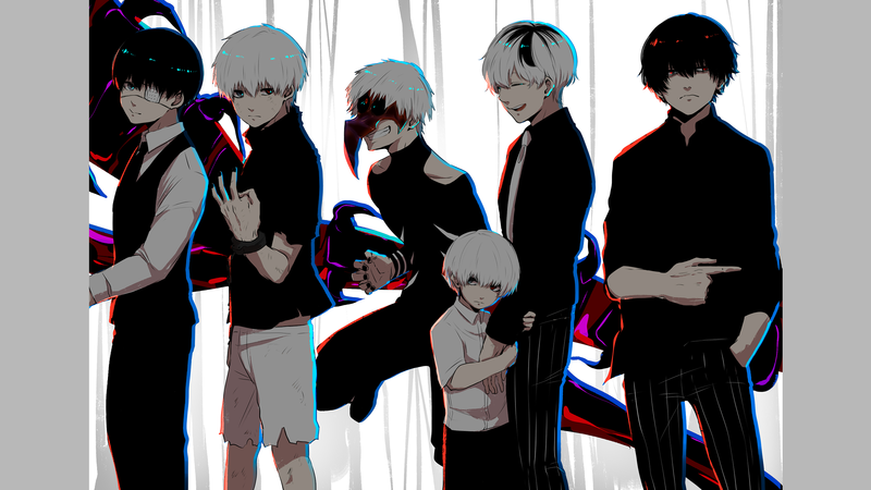 Kaneki Ken, Tokyo Ghoul:re, anime, gray hair