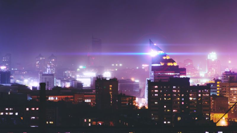 night city, city lights, skyline, yekaterinburg, russia, 4k