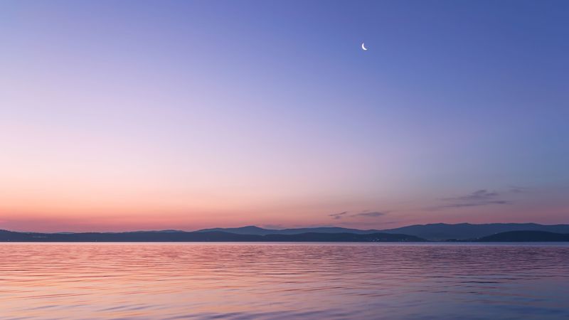 lake, dawn, horizon, ural, russia, 4k