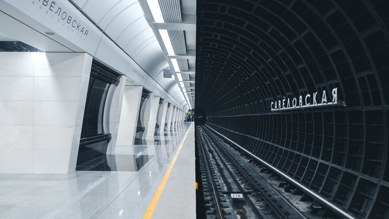subway, tunnel, underground, Russia, Moscow, railway, metro, split view