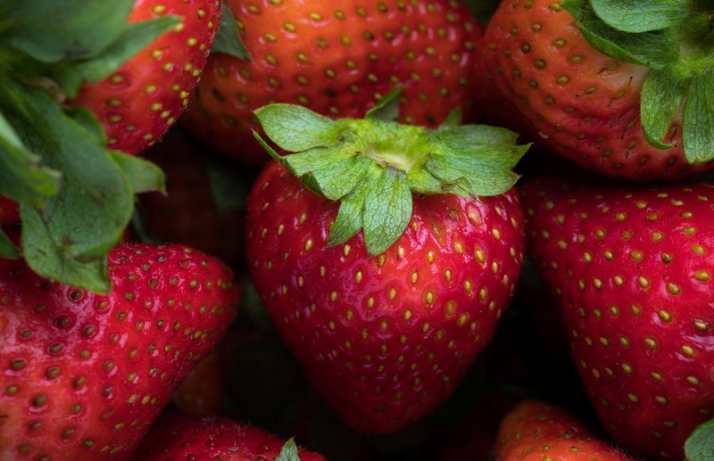 fruit, red, food, strawberries, macro