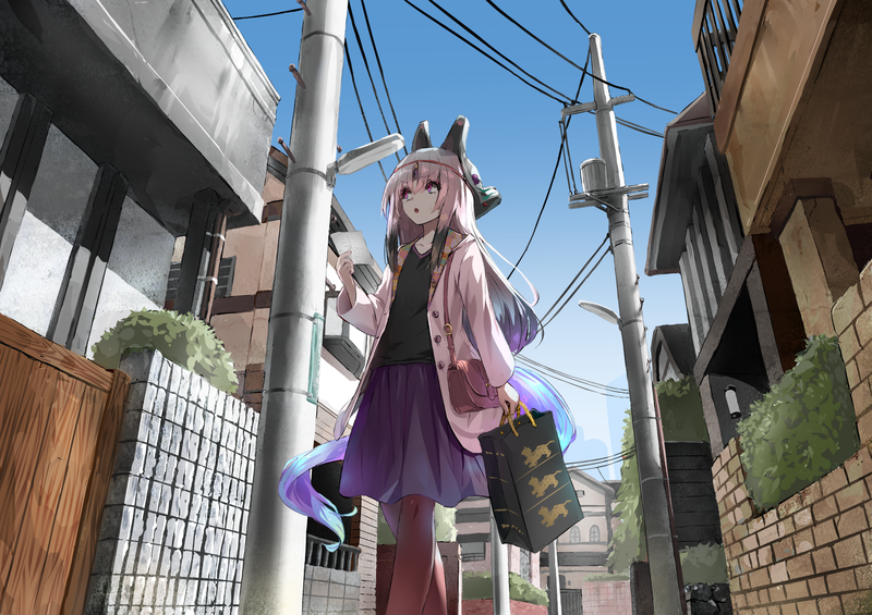 anime, anime girls, original characters, fox mask