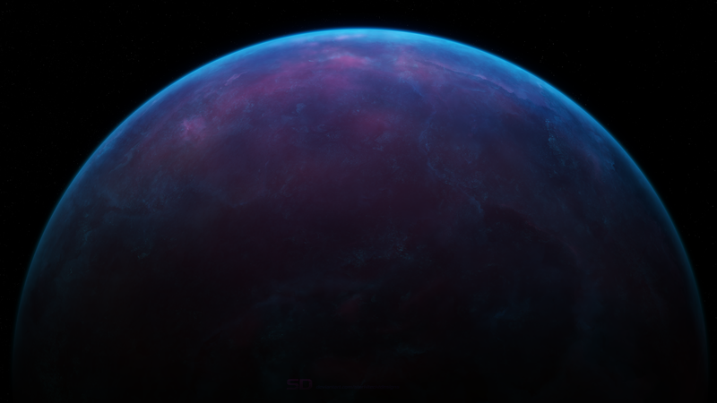 Starkiteckt, space, blue, space art, planet, digital art
