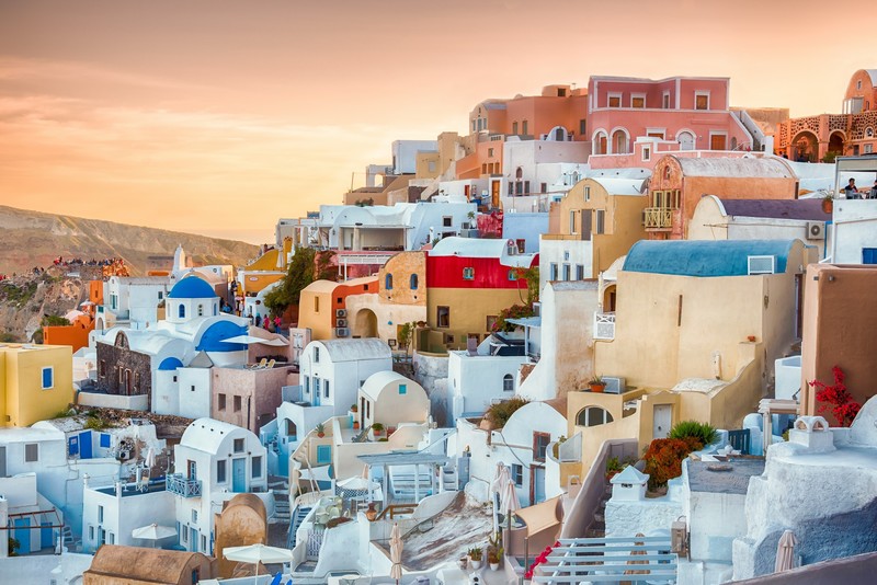 colorful, Greece, town, Santorini