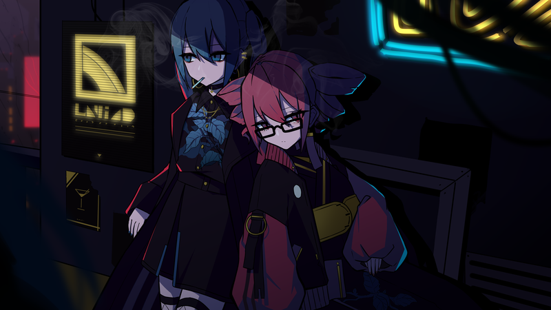 Vocaloid, Hatsune Miku, Kasane Teto, Utau, glasses, smoking