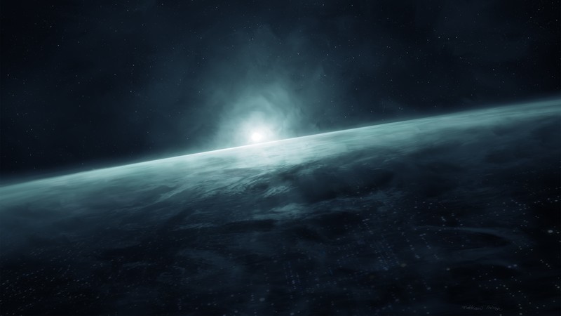 space, planet, space art, digital art