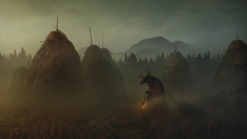 artwork, dark, lantern, fantasy art