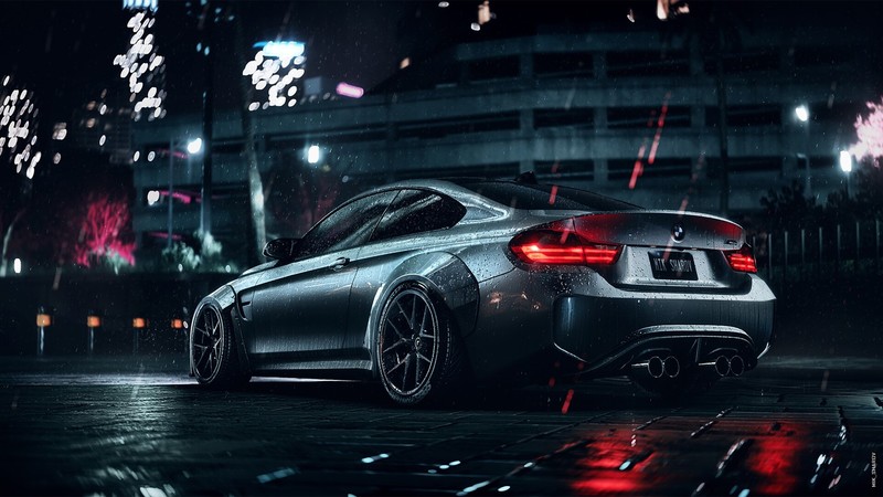 night, car, vehicle, BMW, silver cars, urban, BMW F80/F82/F83