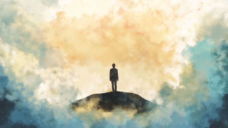 silhouette, art, sky, loneliness, lonely, 4k