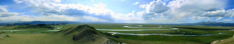 landscape, river, plains, panorama