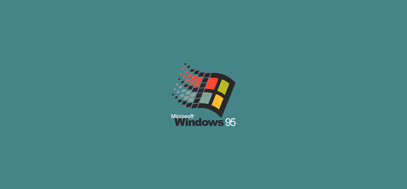Windows 95, operating system, simple background, logo