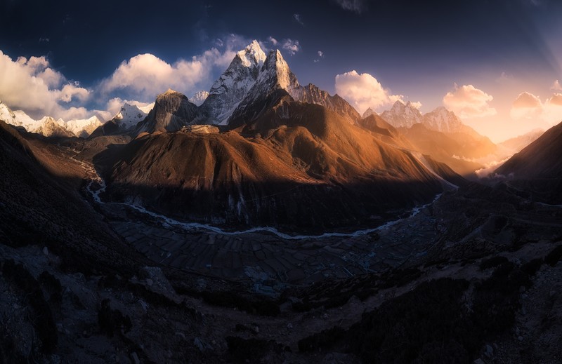 Tibet, dark, mountains, landscape, nature