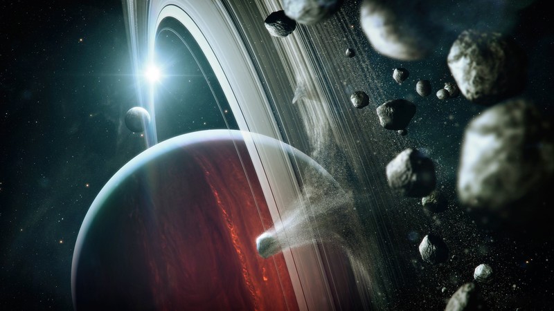 planet, space, space art, digital art, planetary rings
