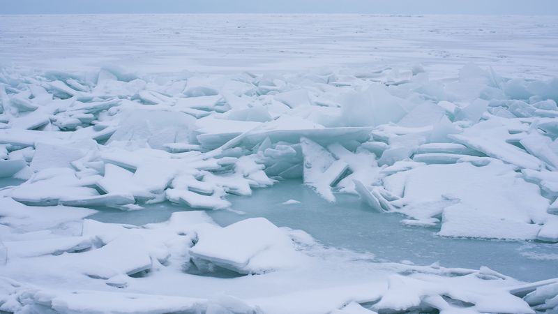 ice, frost, winter, lake, freeze, snow, pieces, 4k