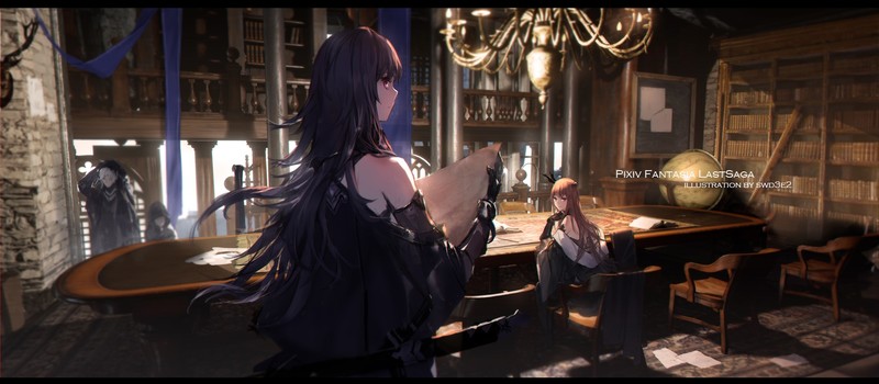 anime girls, anime, fantasy girl, fantasy art, Pixiv Fantasia, original characters, doodle, swd3e2, Pixiv, long hair