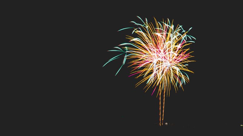fireworks, sparks, holiday, salute, crumble, colorful, night, 4k