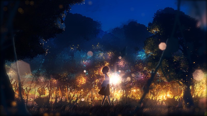 anime, anime girls, original characters, forest