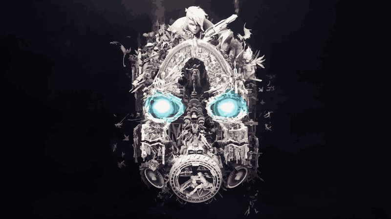 vector, mask, digital art, Borderlands 3, cyan
